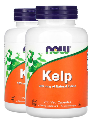 Kelp 325mcg Iodo Natural Now Foods 250 Caps 2un Sabor Sem Sabor