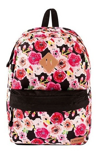 Mochila Espalda 17´´ Estampada Black Flowers Talbot 3795