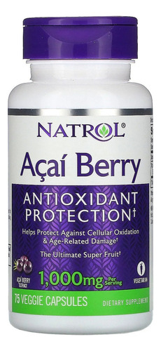 Natrol Antioxidante ,Extracto de Acai Berry 1000mg Protección 75 Cápsulas