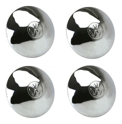 4 Banda Faixa Branca Kombi Tl Aro 15 + 4 Calota Oval Cromada