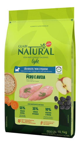 Ração Cães ad Guabi Natural Light Mini/peq Peru 10,1kg