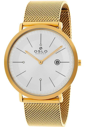 Relógio Oslo Slim Analógico Dourado Safira Omgsss9u0003 S1kx