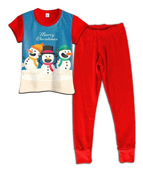Pijama Niño Niña Feliz Navidad Navideñas Personalizada 10-14 