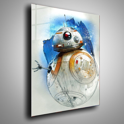 Cuadro Metalico Droid Bb-8 Star Wars  Art Aluminio 40x60