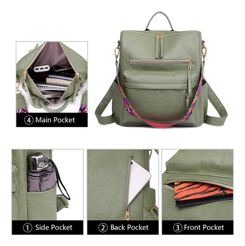 Mochila Tipo Cartera Multiusos Para Mujer, Bandolera