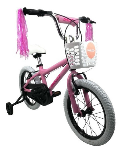 Bicicleta Infantil Philco Patio Aluminio R16 Frenos V-brake Color Rosa