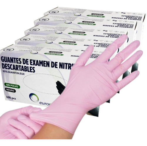 5 Cajas Guantes De Nitrilo Reforzados Varios Colores X 100