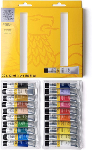 Set Acrílico Galeria Winsor & Newton 20 Colores 12ml.