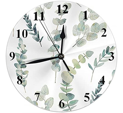 Wondertify Ramas De Eucalipto Reloj De Pared Planta Floral S