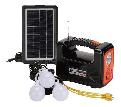 Radio +focos+panel Solar +cargadores Power Bank+linternafaro