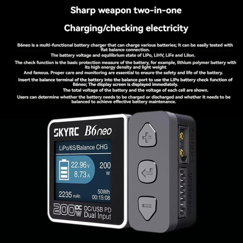 S Cargador Inteligente Skyrc B6neo, 200 W, Pd, 80 W,