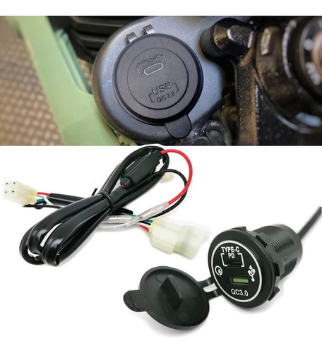 Para Honda Hunter Cub Carga Rapida Tipo-c Pd Dual Usb Port