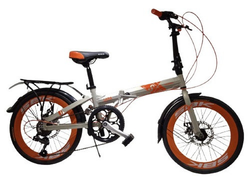 Bicicleta Plegable Sbk Beige Aluminio 6 Vel Shimano Tamaño del cuadro M
