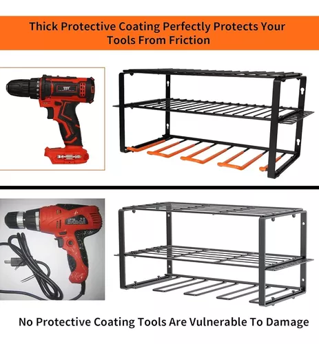 Organizador de herramientas eléctricas, soporte para taladro, soporte de  pared, estante de taladro grueso, almacenamiento de garaje de 50 libras