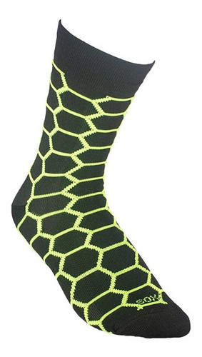 Medias Sox Ciclismo Biking Hivecycling Large Negr/vde 0018