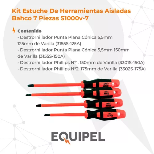 Kit Estuche De Herramientas Aisladas Bahco 7 Piezas S1000v-7