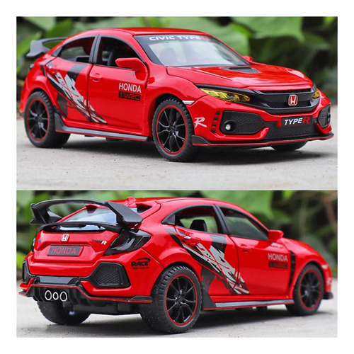 F Honda Civic Type-r Miniatura Metal Autos Adornos Coleccion