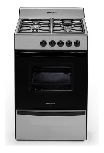 Cocina A Gas Longvie 13231xf 56cm Inox Cajón Parrilla