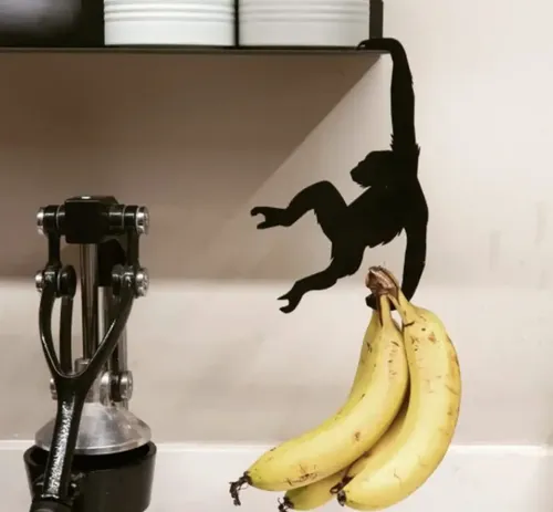 Suporte Macaquinho Para Banana - Organizador De Cachos Preto