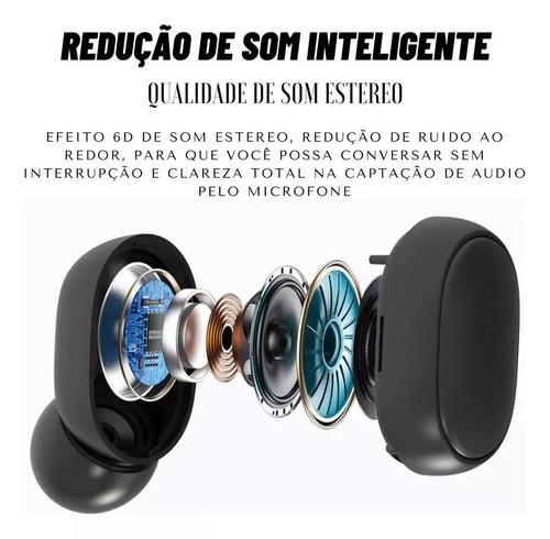 Fone de ouvido in-ear gamer sem fio Xiaomi Redmi AirDots S TWSEJ05LS preto