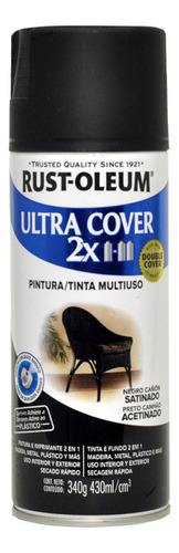 Pintura Aerosol Ultra Cover Colores 340 Ml Rust Oleum Color Negro Mate