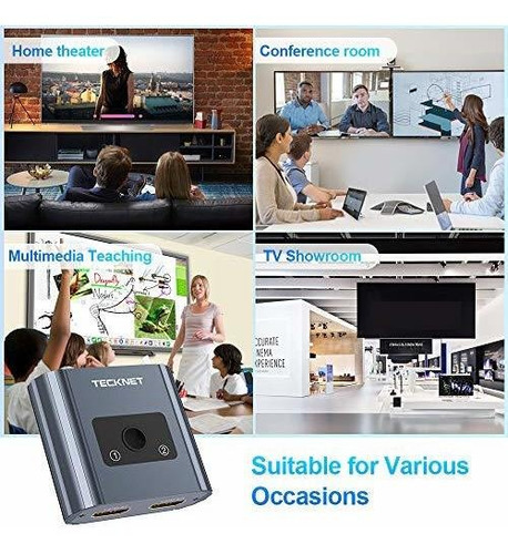 Tecknet Divisor Hdmi 1 2 Conmutador 4 Bidireccional Entrada