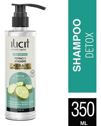 Shampoo Pepino Y Jengibre Detox - 350 Ml - Ilicit