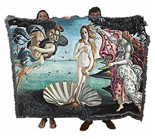 Nacimiento De Venus - Sandro Botticelli - Manta Tejida De