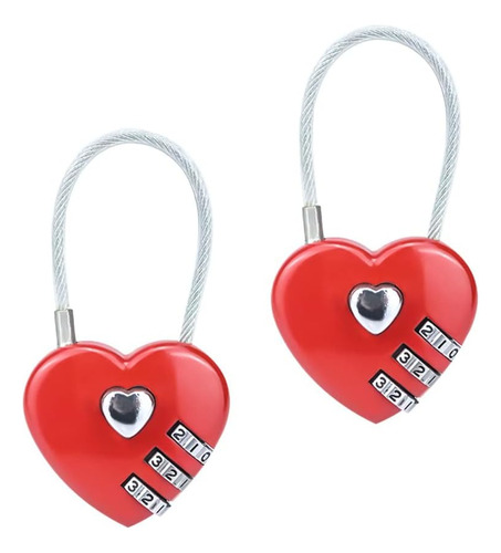 Candado De 2 Corazones, Candado De Código Pequeño, Candado D