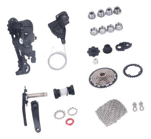 Bike 50t Flywheel 9 Speed Groupset Kit Derailleur Crankset