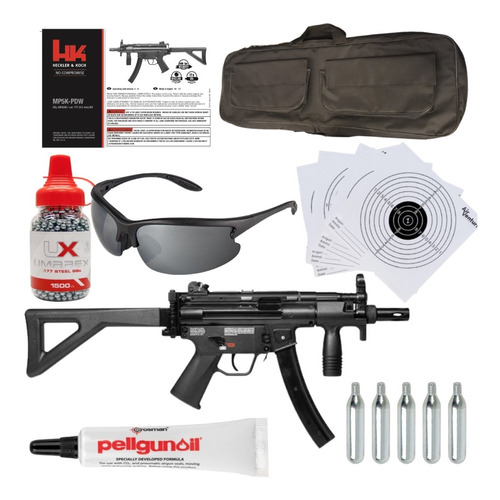 Paquete Marcadora Hk Mp5 4.5mm Co2 Blowback .177 Xchw P