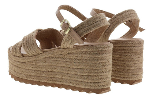 Imagen 4 de 4 de Sandalias De Plataforma Casual Tiras Cruzadas Yute