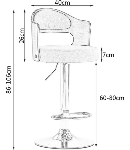 Pack 2 Sillas Piso Bar Taburete Regulable Madera/ecocuero