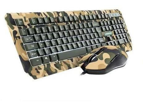 Kit Teclado E Mouse Gamer Warrior Tc249 Kyler Army