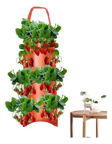 Macetero Fresas Al Revés,macetero De Fresas Colgante