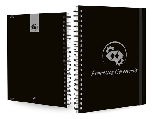 Caderno Universitário Plus Profissões Preto Prata 1 Matéria Cor Proces.gerenciais