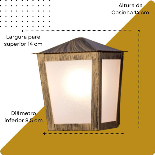 Kit C/ 2 Arandelas Colonial Meia Face Quadrada Ouro Velho