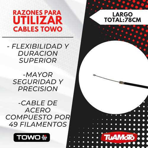 Cable acelerador Alternativo honda biz 100 towo wca03
