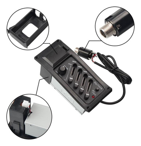 Wpd Eq-7545r 4 Band Eq Piezo Pickup Para Guitarra Acústica