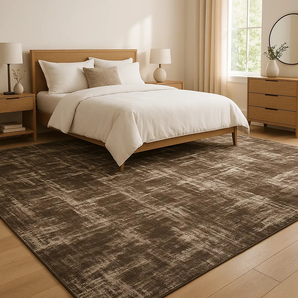 Tapete Sala Quarto Grande 200x150 Algodão Antiderrapante Marrom Encantalar