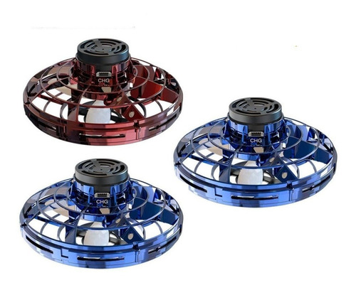 Spinner Ufo Giroscopio Volador- Trompo Mágico Con Luz Usb Color Azul