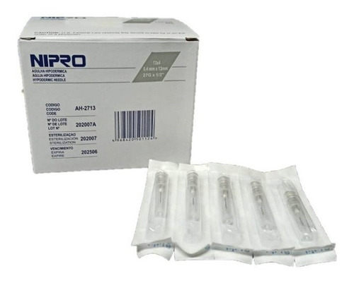 Aguja Hipodermica 27g X 13mm   Nipro - Caja X 100u