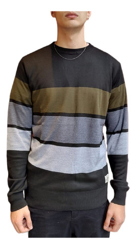 Sweater No Name Tricolor Cuello Redondo Importado Polyester