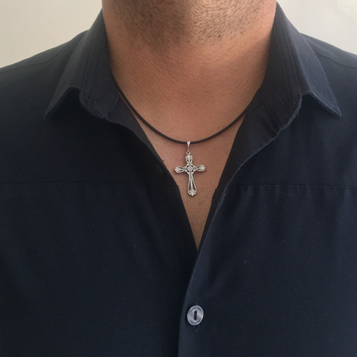 Imagen 8 de 10 de Dije Cruz De Plata .925 Oxido Mujer Hombre Agálea Joyería