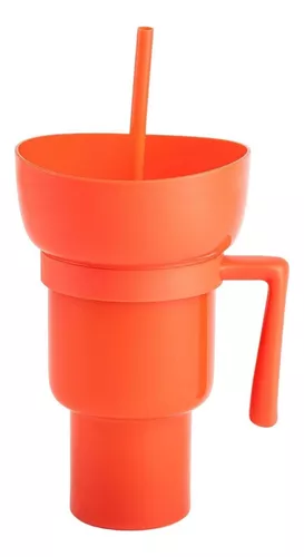 Vaso Botanero 1lt Popote 28 Cm De Plástico Para Michelada