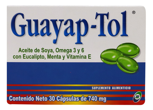 Guayap-tol, Aecite De Soya, Omega 3 Y 6 Con Eucalípto, Menta