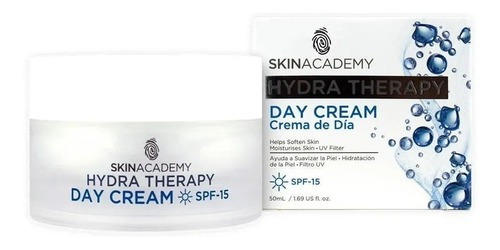 Crema Día Hidratante Hydra Therapy Spf15 Skin Academy 50 Ml Tipo de piel Normal