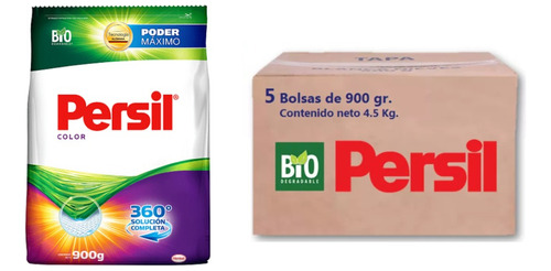 5 Pack Detergente Polvo Persil Color Poder Maximo 900g C/u