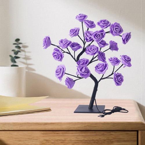 Lámpara De Escritorio Con Luz De Árbol De Flor Rosa Led,2024