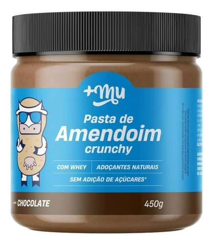 Creme de Amendoim Crunchy com Whey Chocolate Holy Nuts Pote 450g